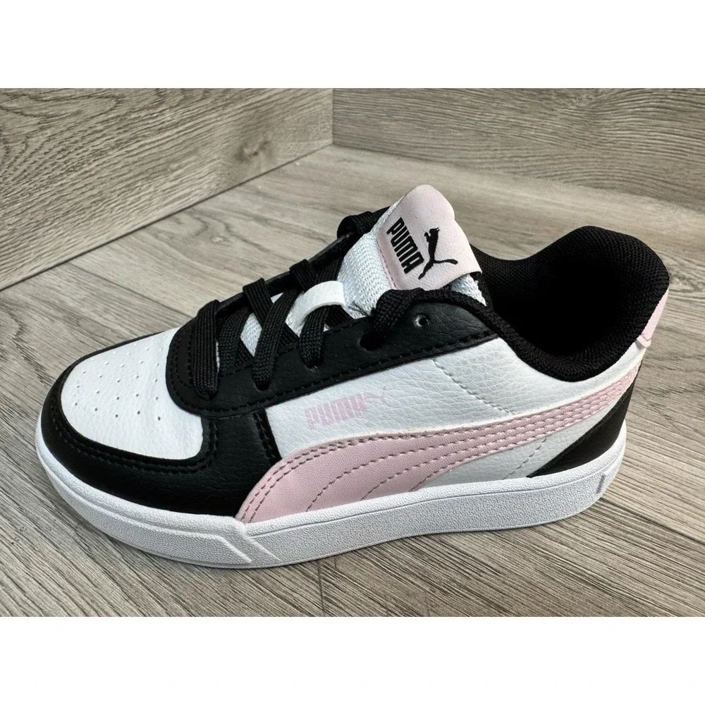PUMA kids  Sneakers Size 12C Black White Pink Casual Athletic Shoes 396317-42